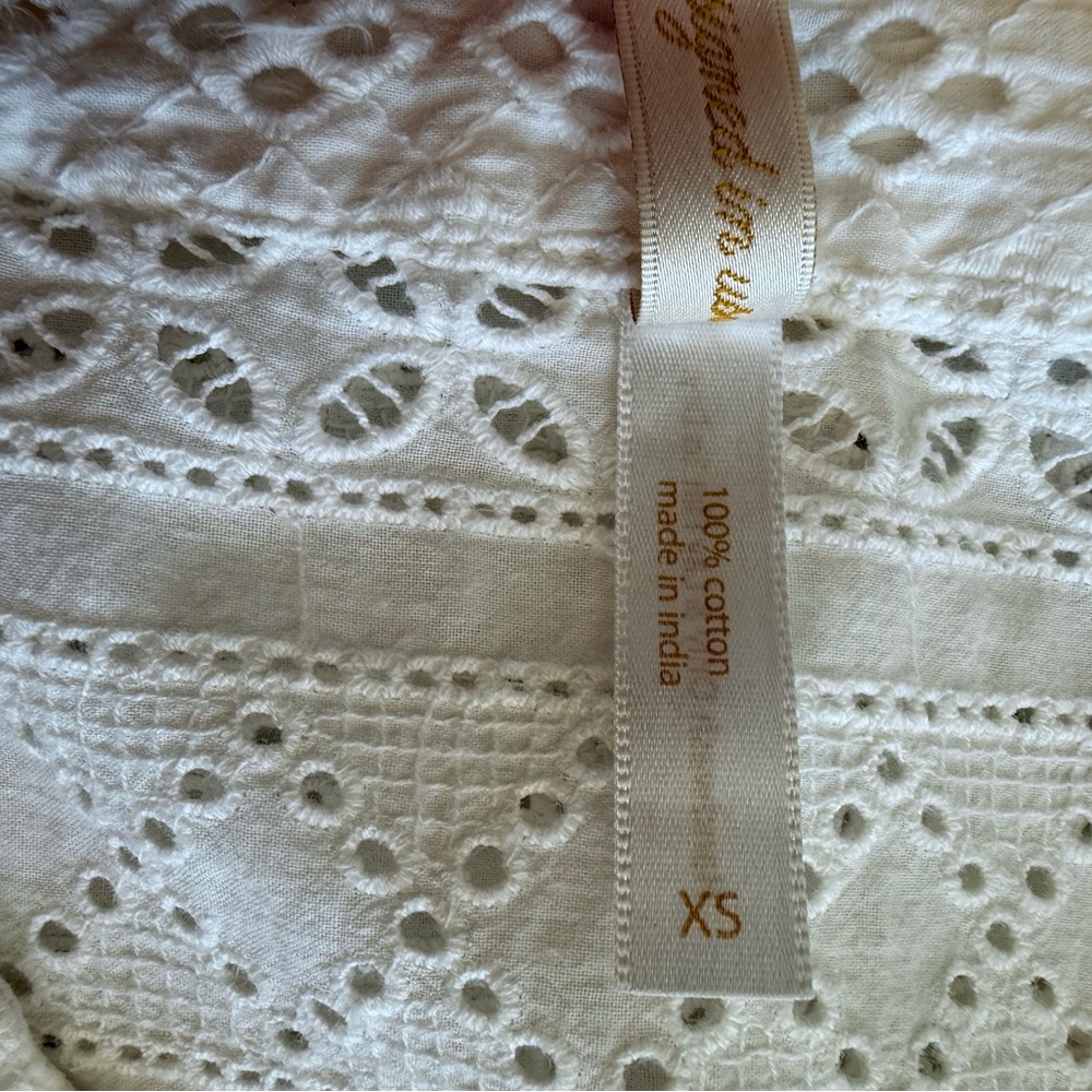 Helen Jon Eyelet Embroidered Tunic Beach Swimsuit Cover-Up With Pockets Size XS - Picture 9 of 10